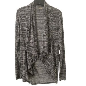 Hollister Gray and White Draped Cardigan